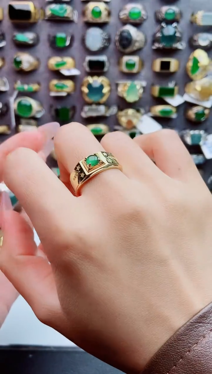 未镶嵌戒指翡翠天然翡翠男戒