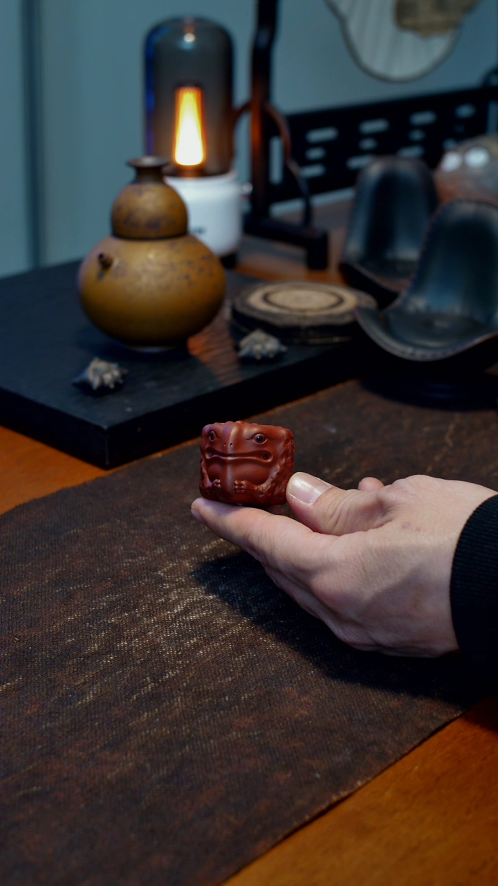 【闪购商品】朱泥紫砂盖置摆件