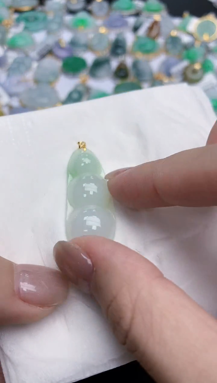 【闪购商品】翡翠颈饰18K金镶嵌天然缅甸翡翠A货