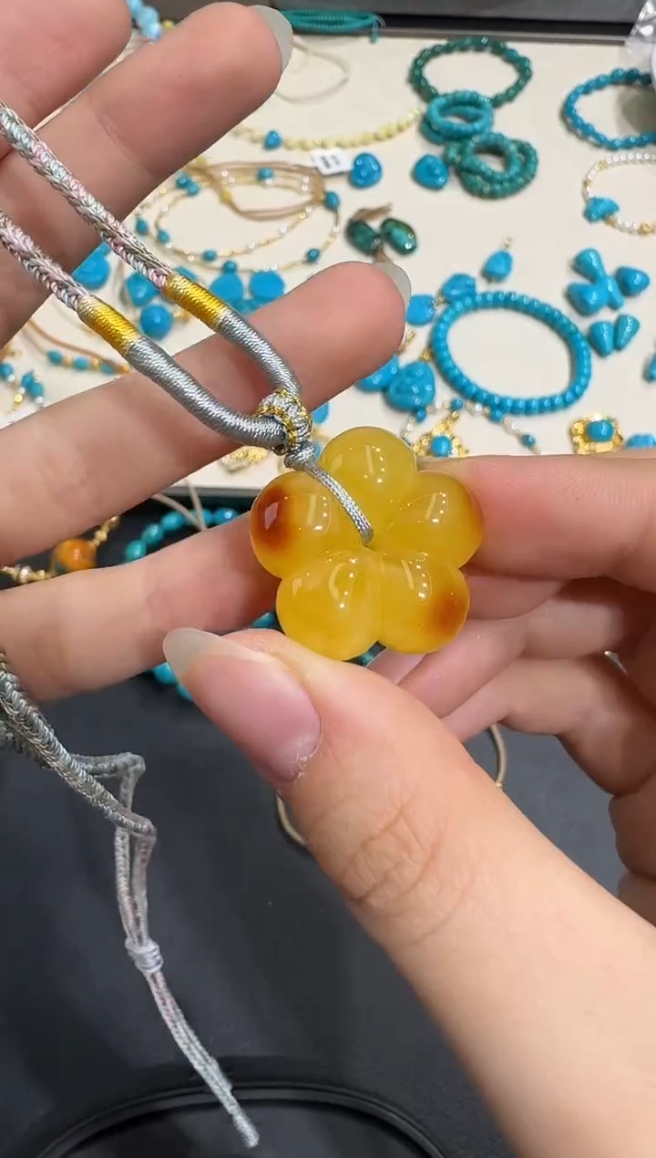 琥珀颈饰未镶嵌X0102-1195-125