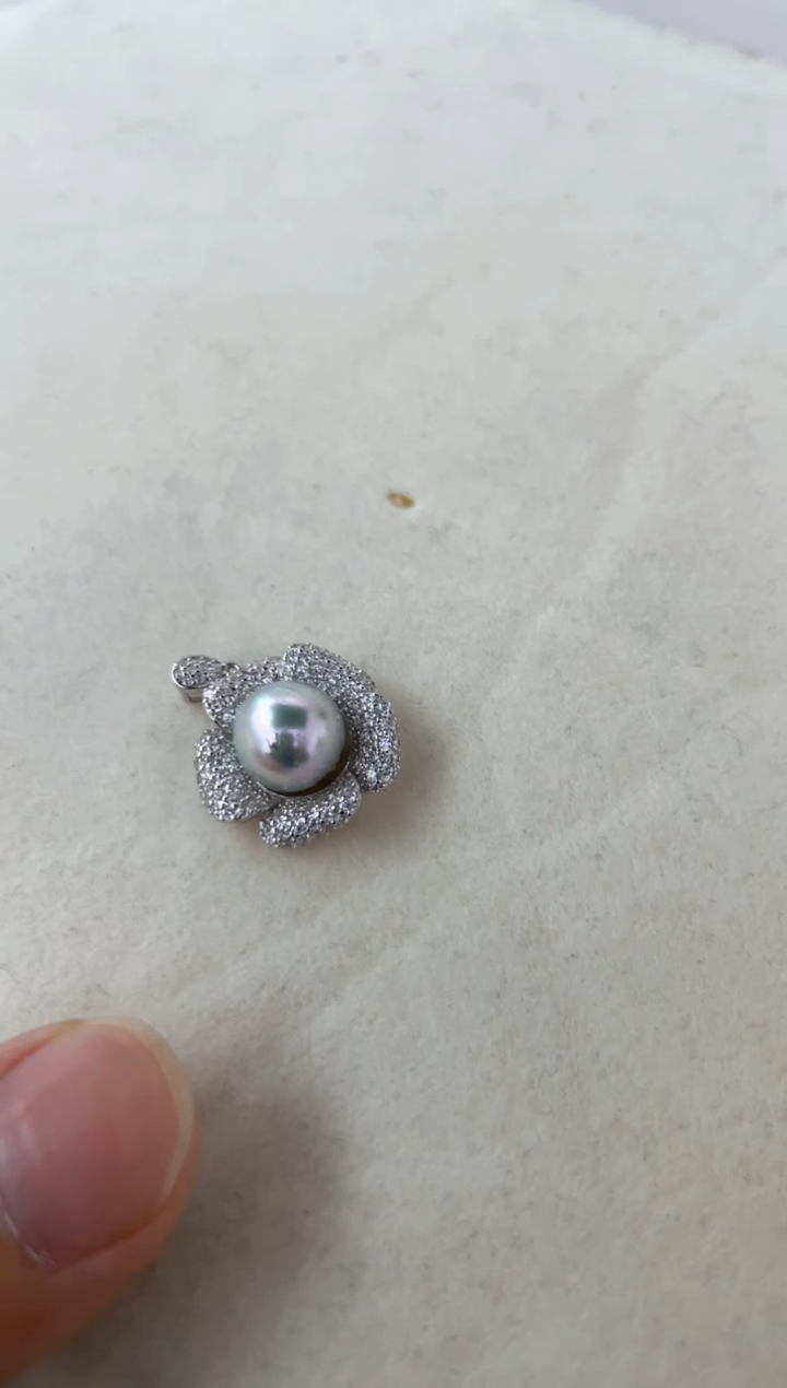 【闪购商品】海水珍珠颈饰银S925镶嵌吊坠