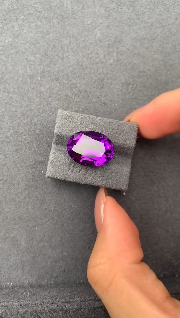 未镶嵌珠宝半成品紫晶10.8ct紫水晶 定制  FH