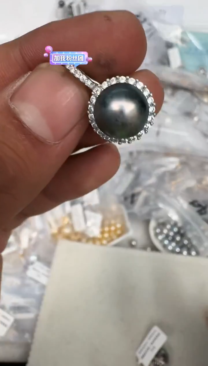 颈饰银S925镶嵌海水珍珠吊坠