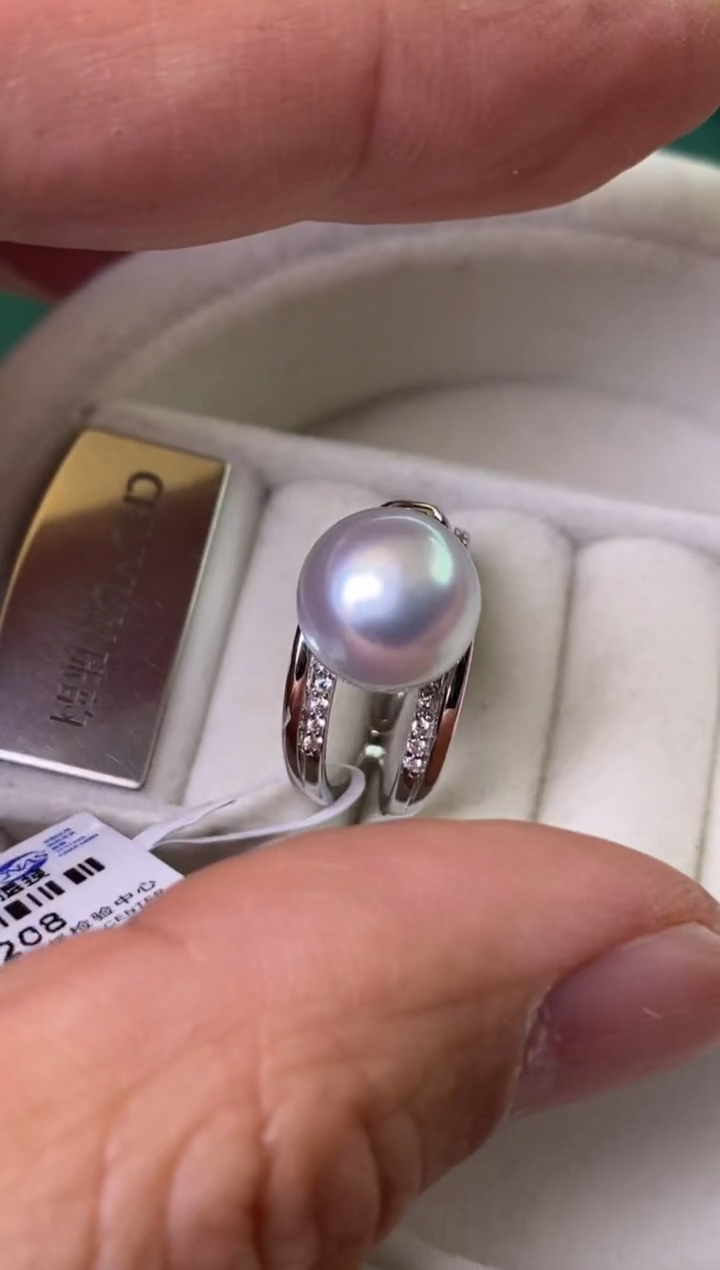 【闪购商品】海水珍珠戒指银S925镶嵌10-11