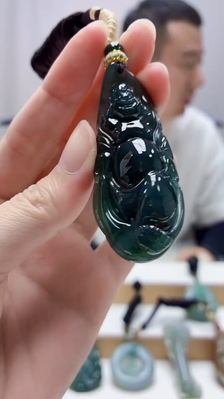 未镶嵌定制翡翠4898zm-毛货挂件佛公132