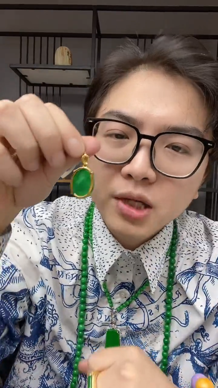 【闪购商品】翡翠颈饰合金鸽子蛋吊坠