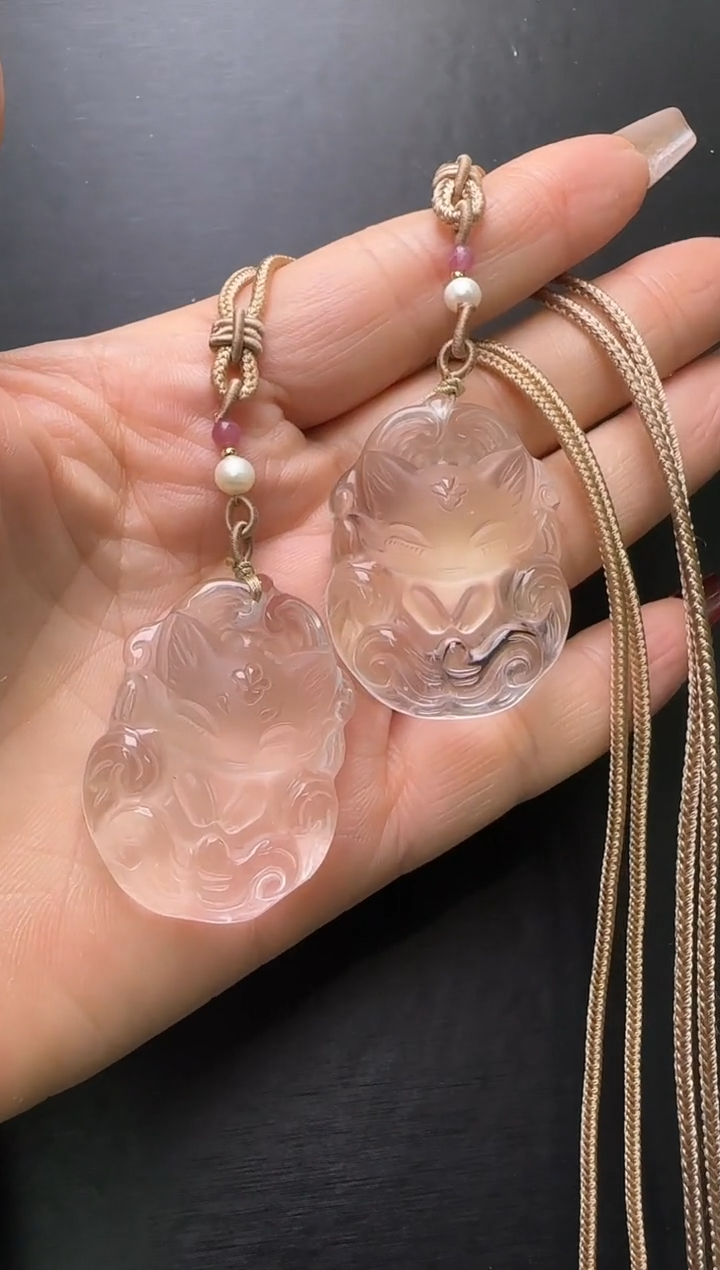 【闪购商品】水晶吊坠未镶嵌白水晶凤九吊坠多样性发一M38014