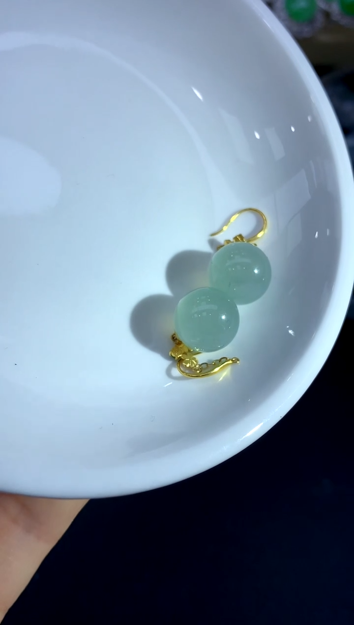 18K金镶嵌翡翠耳饰226-中国好珍宝