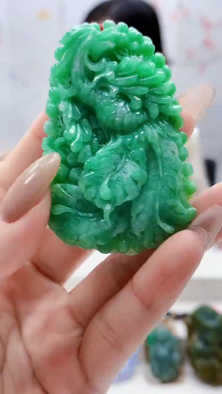 未镶嵌定制翡翠4852lr-毛货挂件66