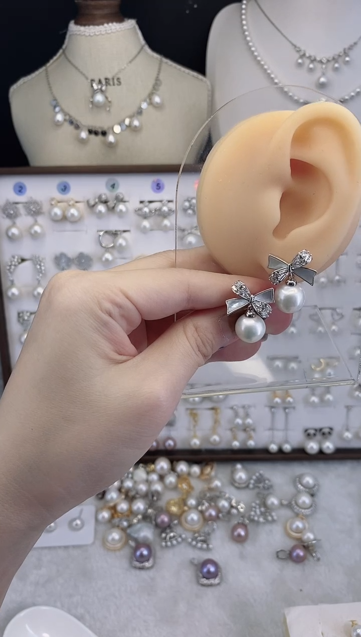 合金耳饰淡水珍珠D*x018圆珠默认微瑕