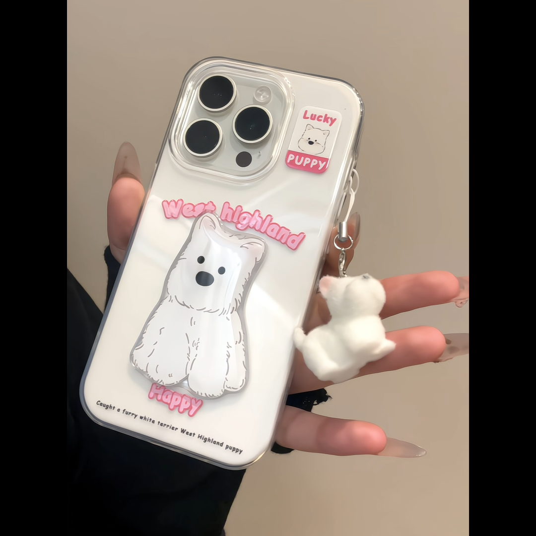 双层IMD适用苹果17oppo华为p80vivo小米15挂件立体西高地手机壳