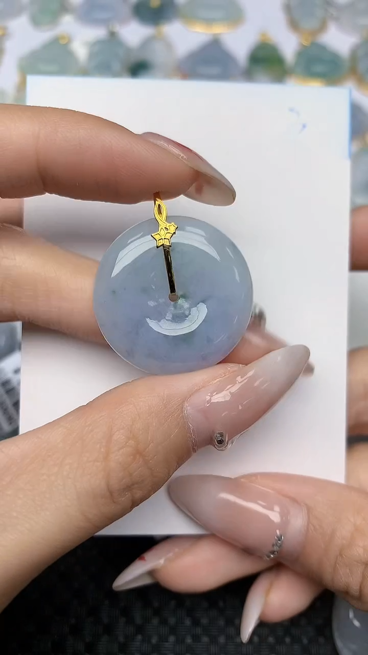 【闪购商品】翡翠颈饰18K金镶嵌天然翡翠A货