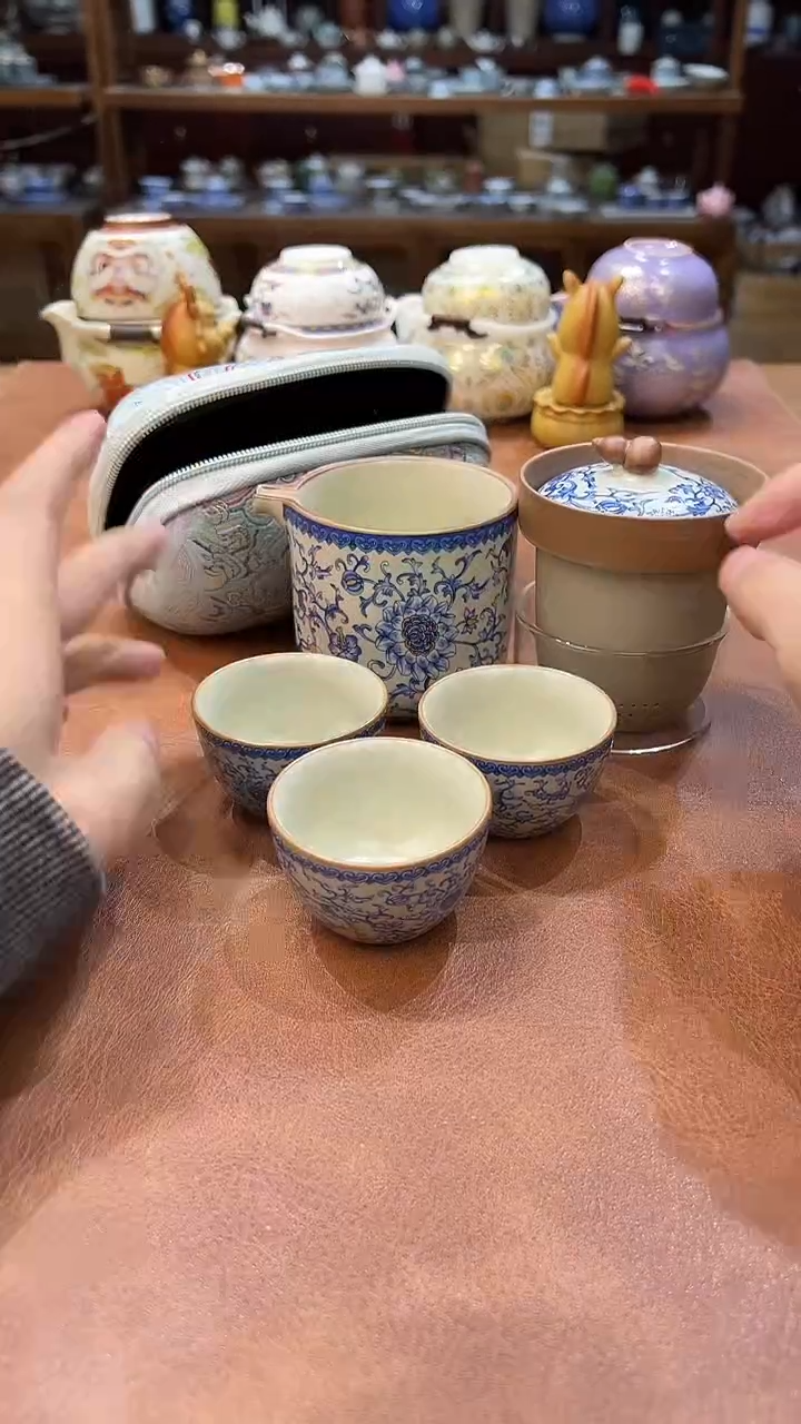 真的很便宜会开片的旅行茶具