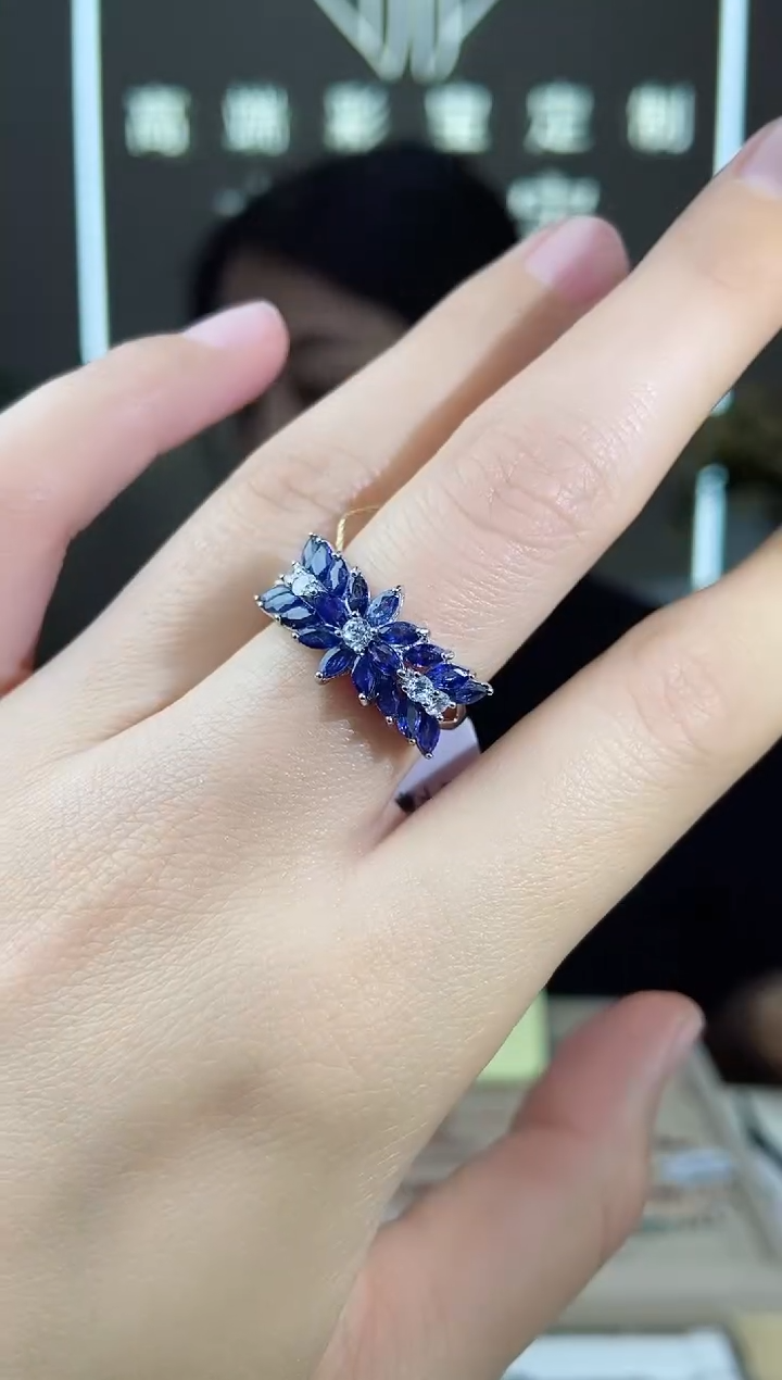 【闪购商品】蓝宝石手饰银S925镶嵌手饰