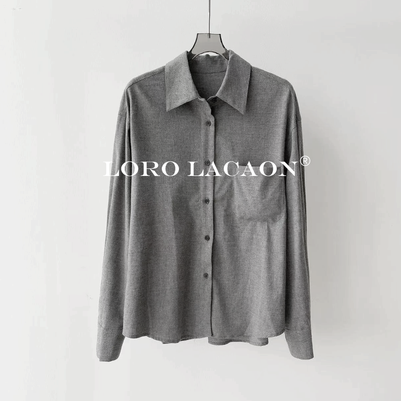 以赛亚 日常浪漫 25年秋冬新款高端定制棉长袖衬衫女 2422727182