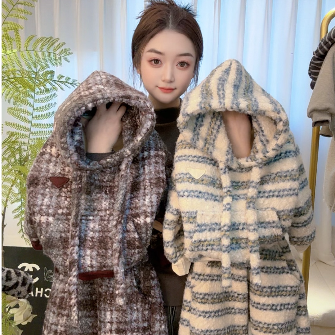 【双层加绒】2025冬款儿童带帽加厚卫衣套装男女童加绒休闲韩版保暖