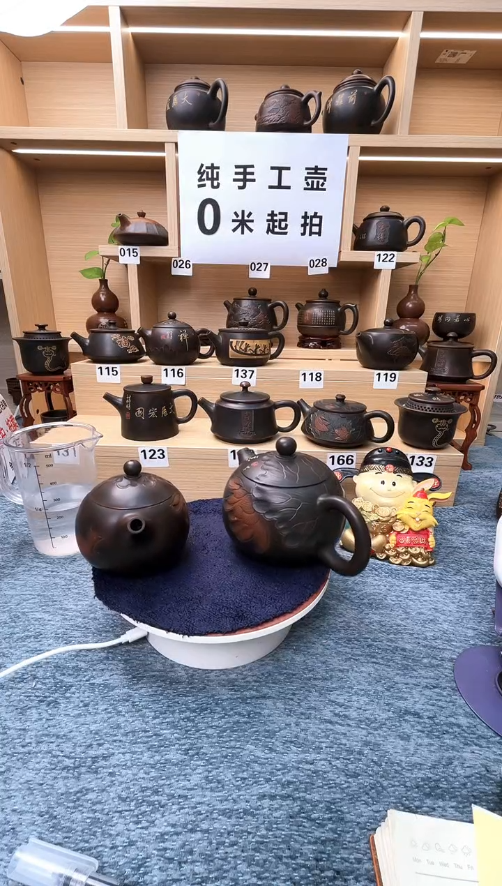 【闪购商品】陶坭兴陶茶壶满浮雕西施