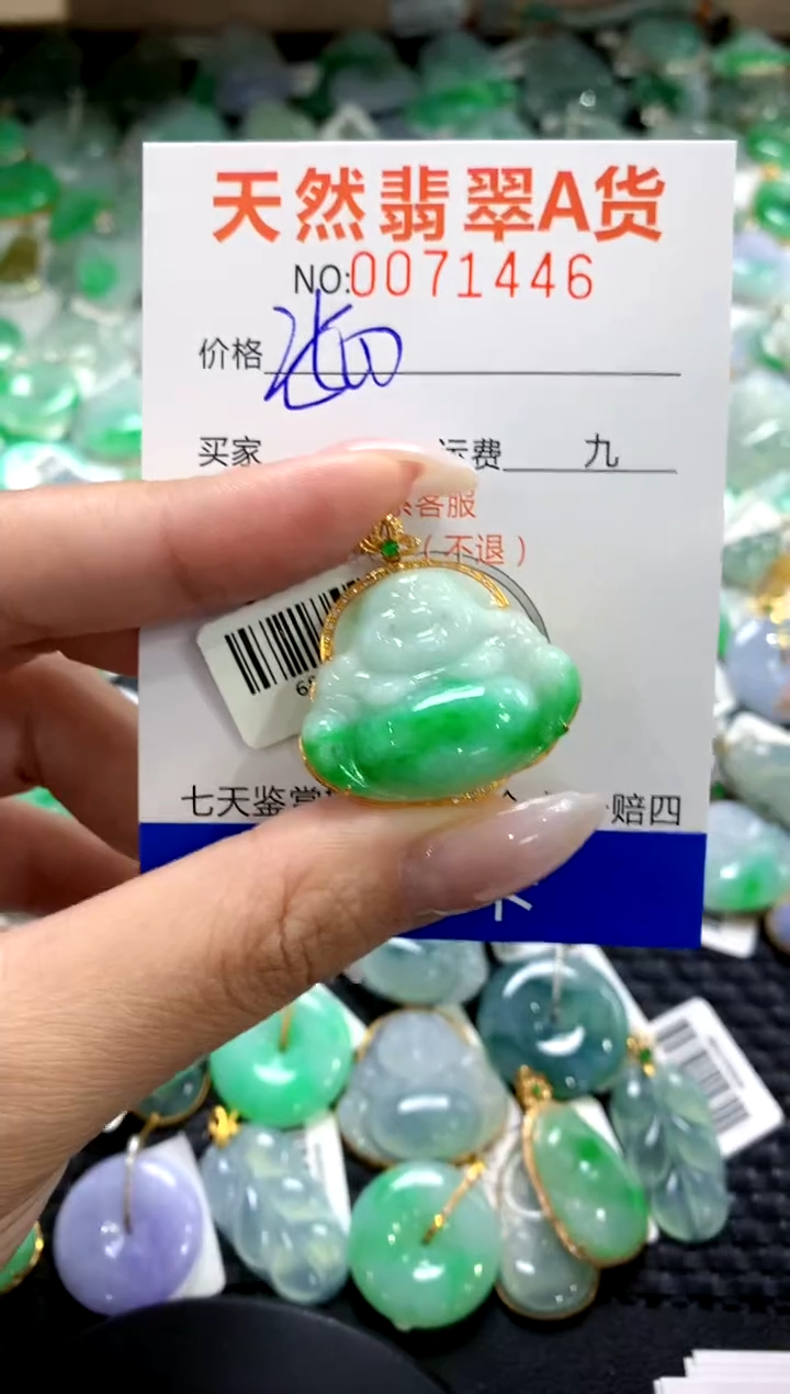 翡翠18K金镶嵌颈饰1111111111111111