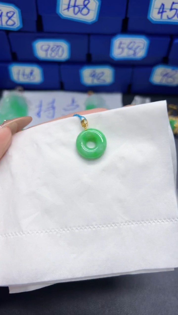 【闪购商品】翡翠颈饰18K金镶嵌Y缅料A货/支持复检/一件