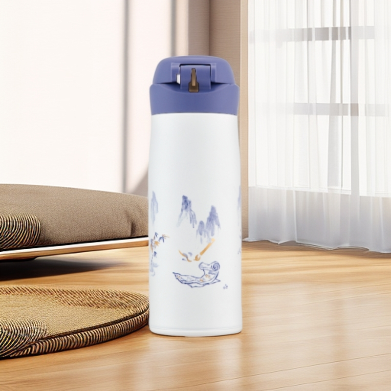 【A等品微瑕】膳魔师青花系列二代不锈钢保温杯400ml小兔