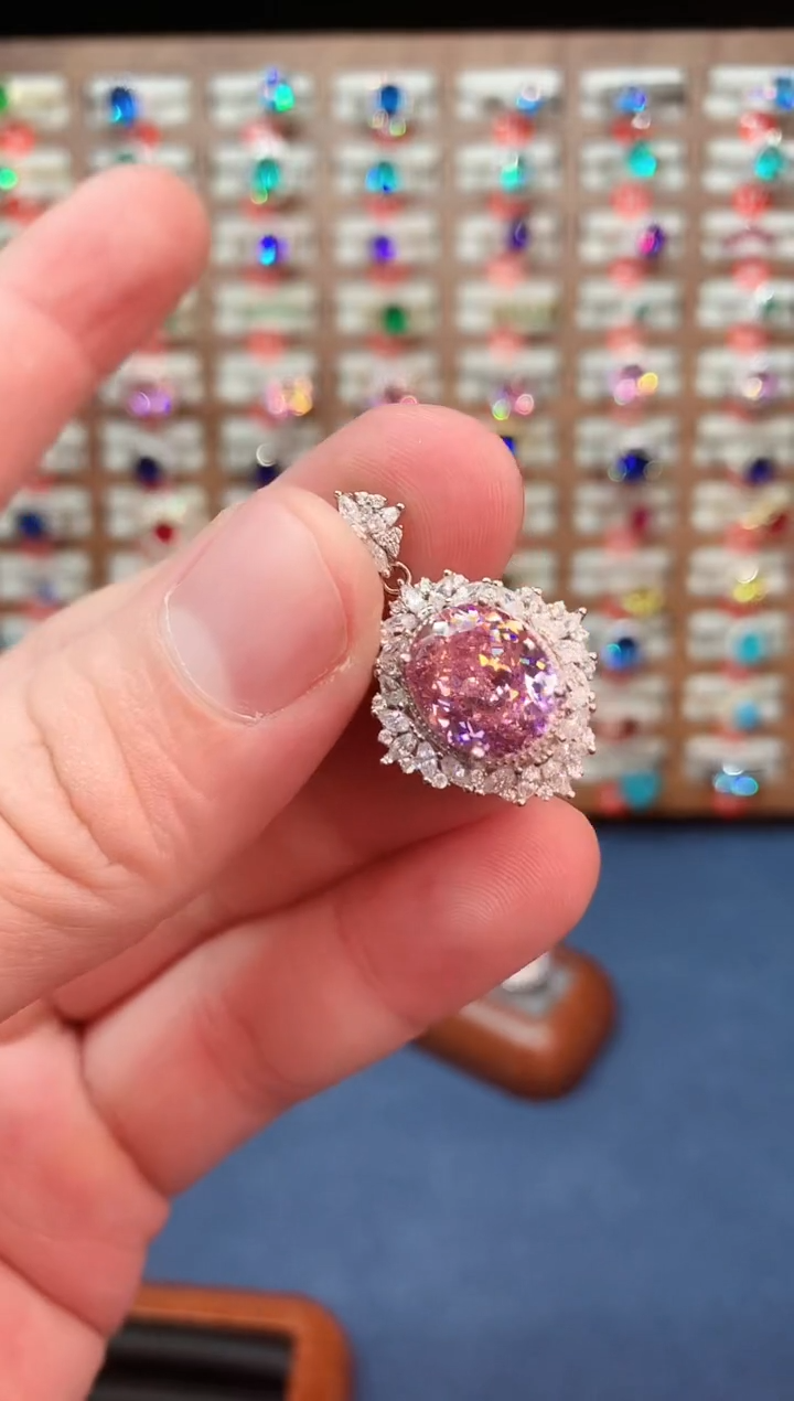 无吊坠925银粉色高订典藏轻奢吊坠