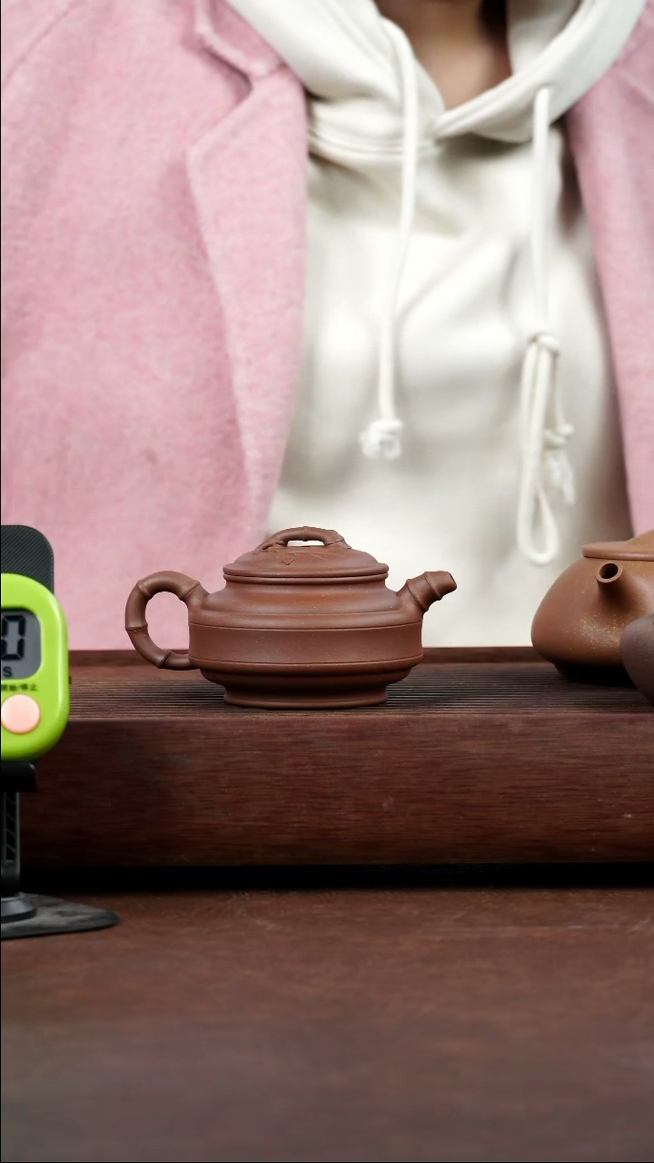 茶壶紫砂春**花四号井底槽青双线竹鼓165CC