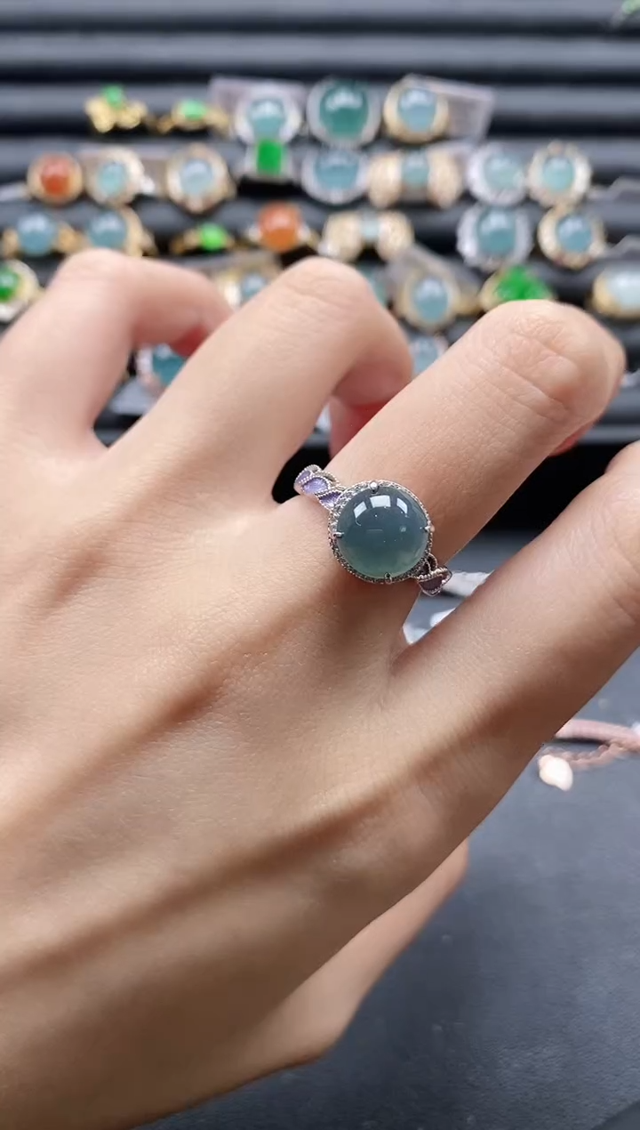 【闪购商品】翡翠戒指银S925镶嵌1111