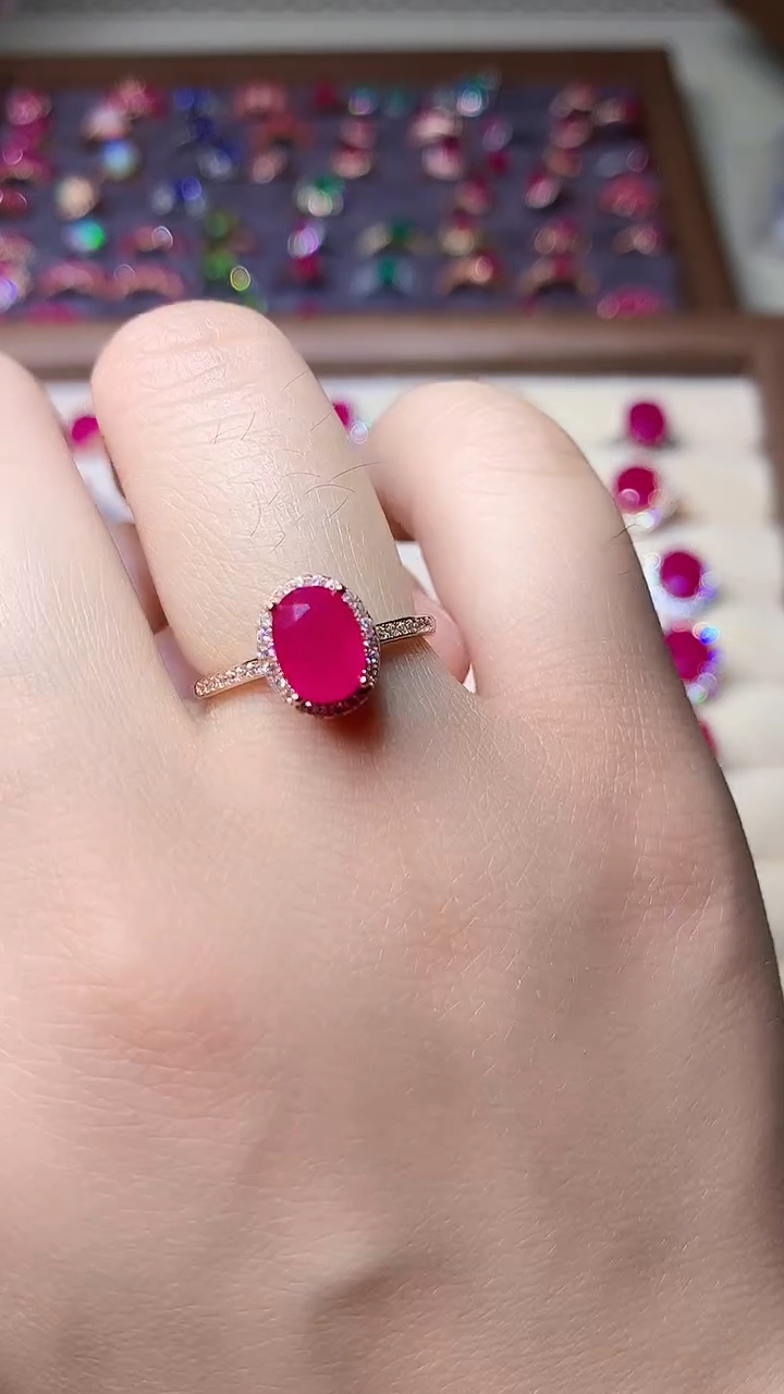 【闪购商品】红宝石戒指银S925镶嵌000