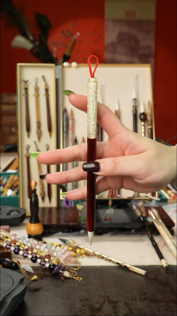 19号孤品高货毛笔链接 清水试笔 蘸墨不退