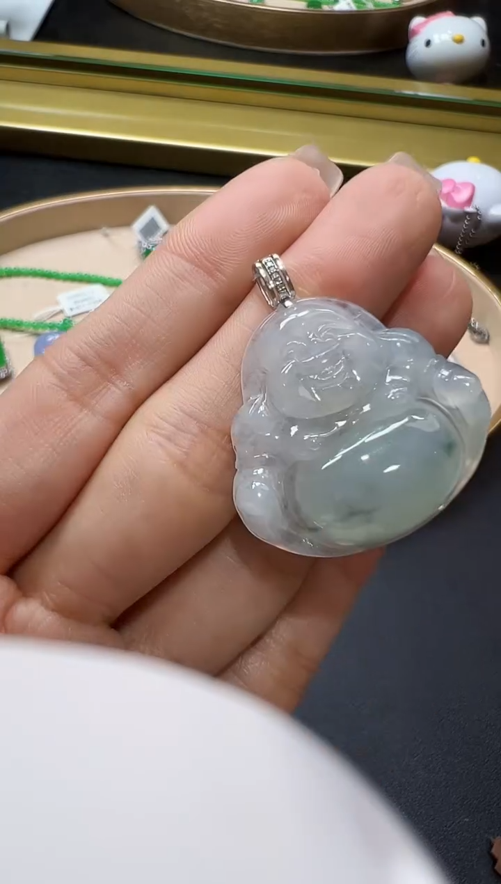 翡翠18K金镶嵌颈饰LCC0729-4