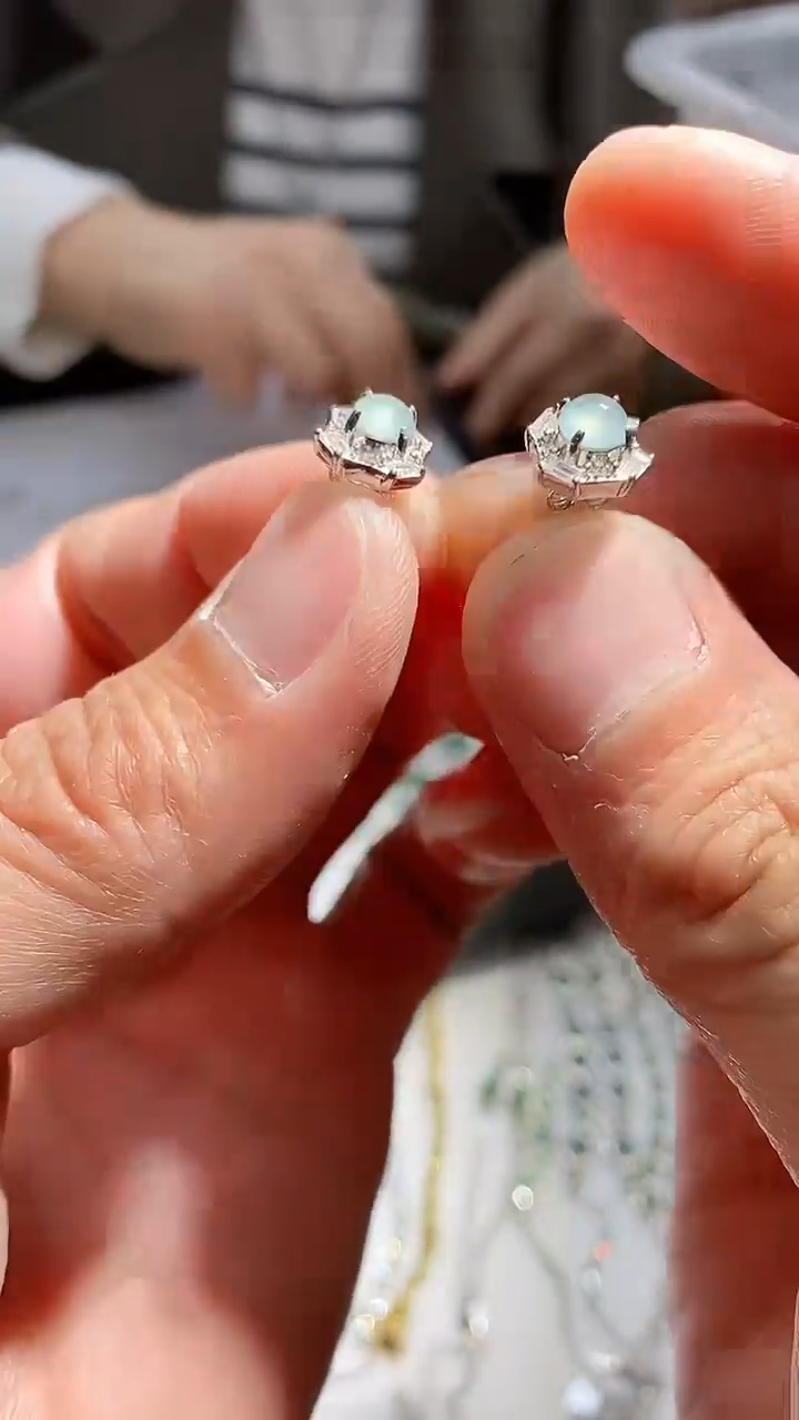 【闪购商品】翡翠耳饰银S925镶嵌多样性发其一【75】