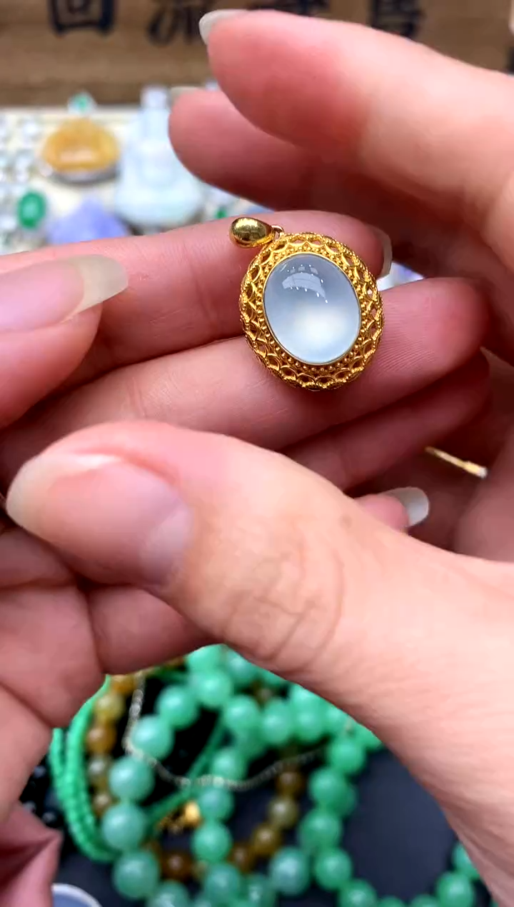 【闪购商品】翡翠颈饰18K金镶嵌421-中国好珍宝