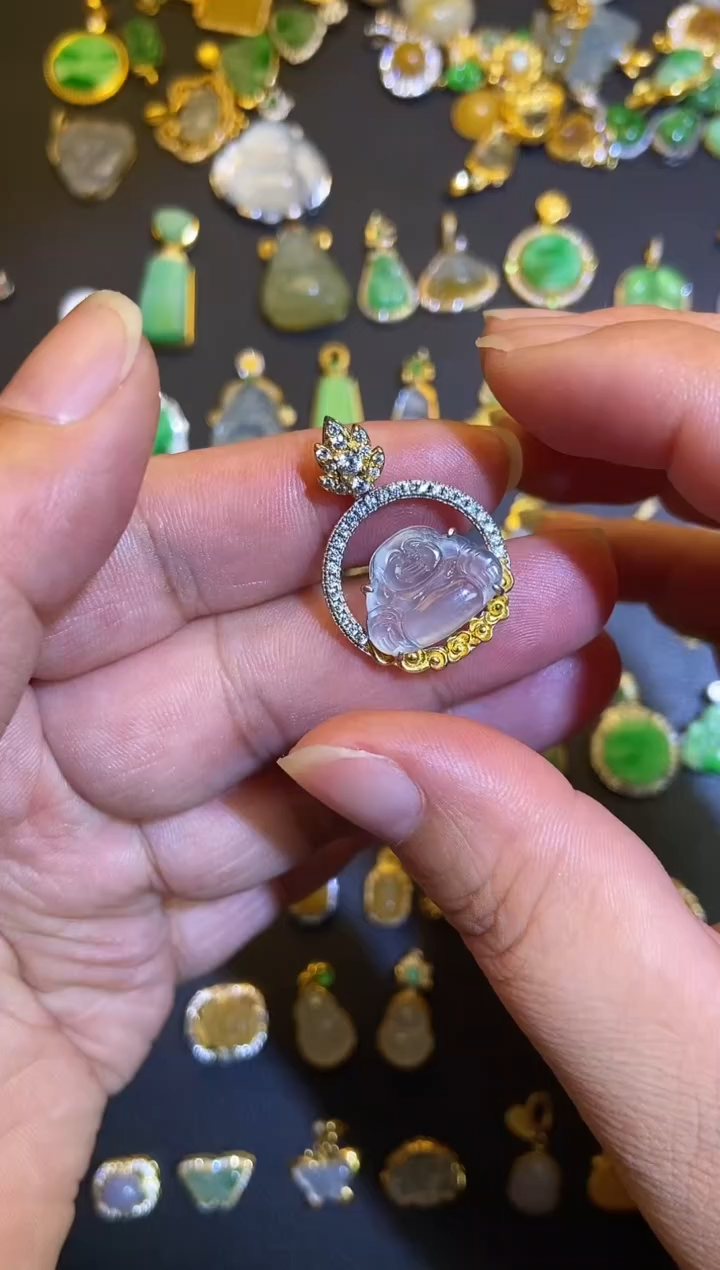 吊坠(不含链)银S925镶嵌翡翠1