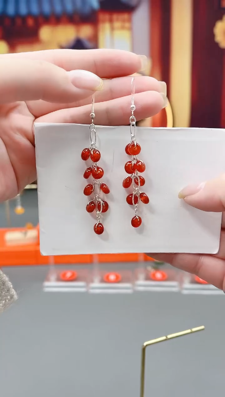 未镶嵌耳钉玛瑙/玉髓323