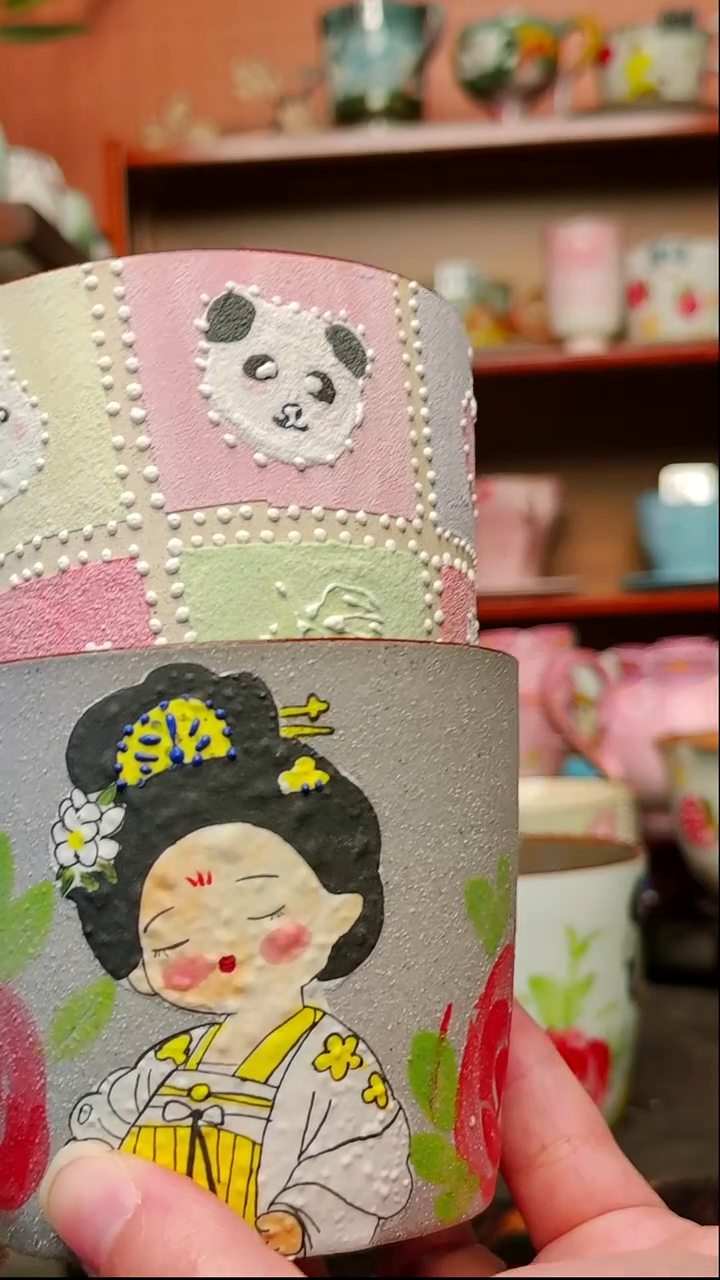 摆件陶泸****店景德镇手绘创意陶瓷有瑕