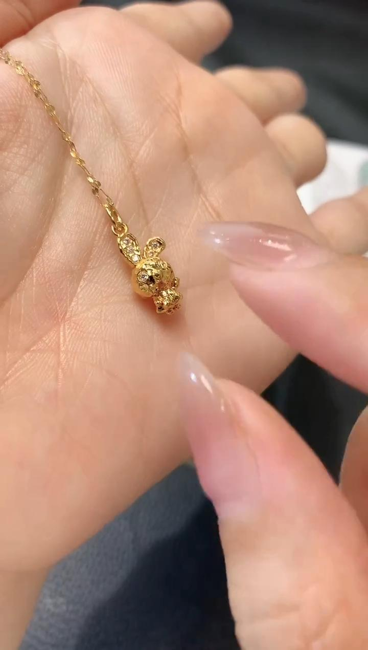 【云中意】-18K金 小兔子吊坠配件（不含链） - 多样性发货一件 HLX