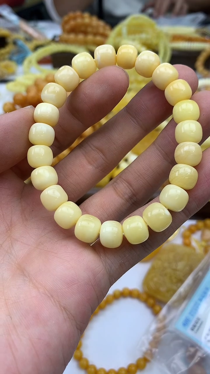 裸石蜜蜡未镶嵌手串卡9.5