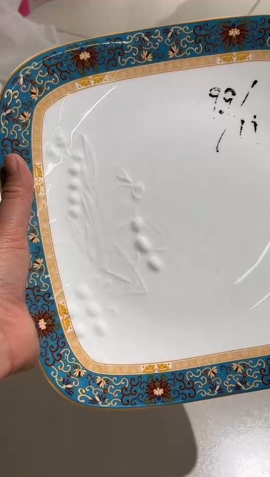 瓷迷*缠枝莲方盘1个