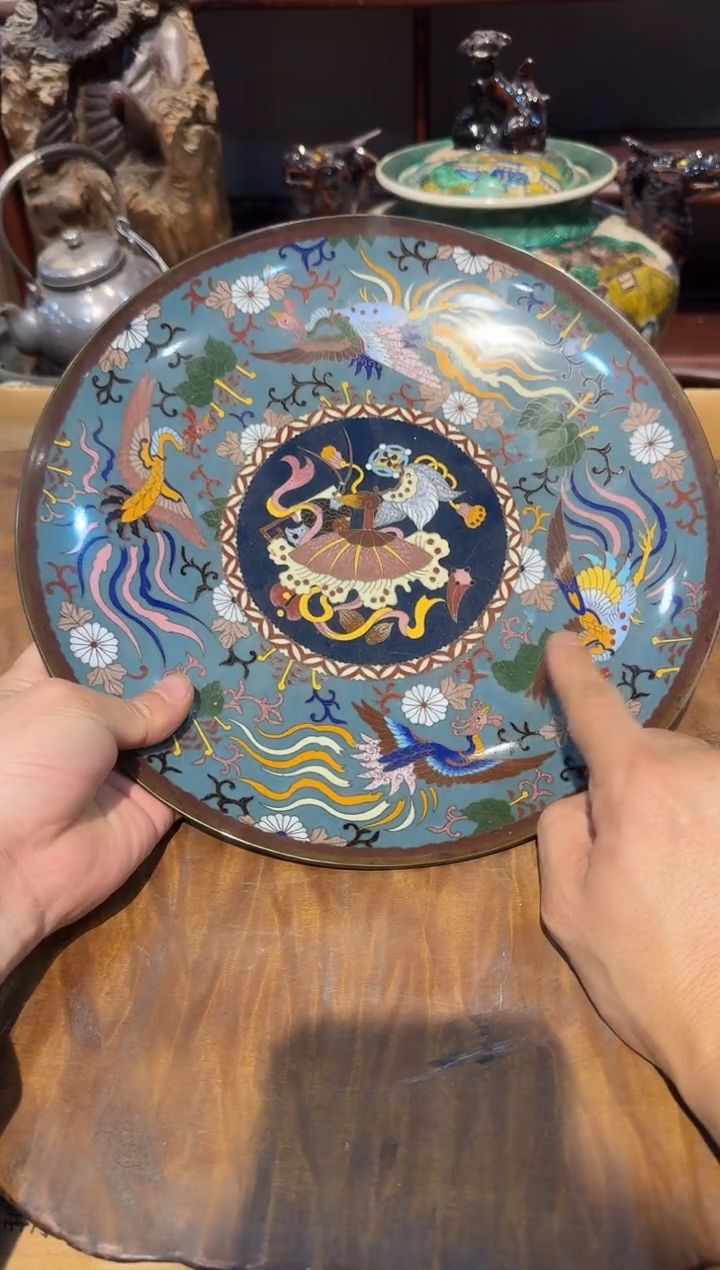 铜胎七宝烧赏盘啊