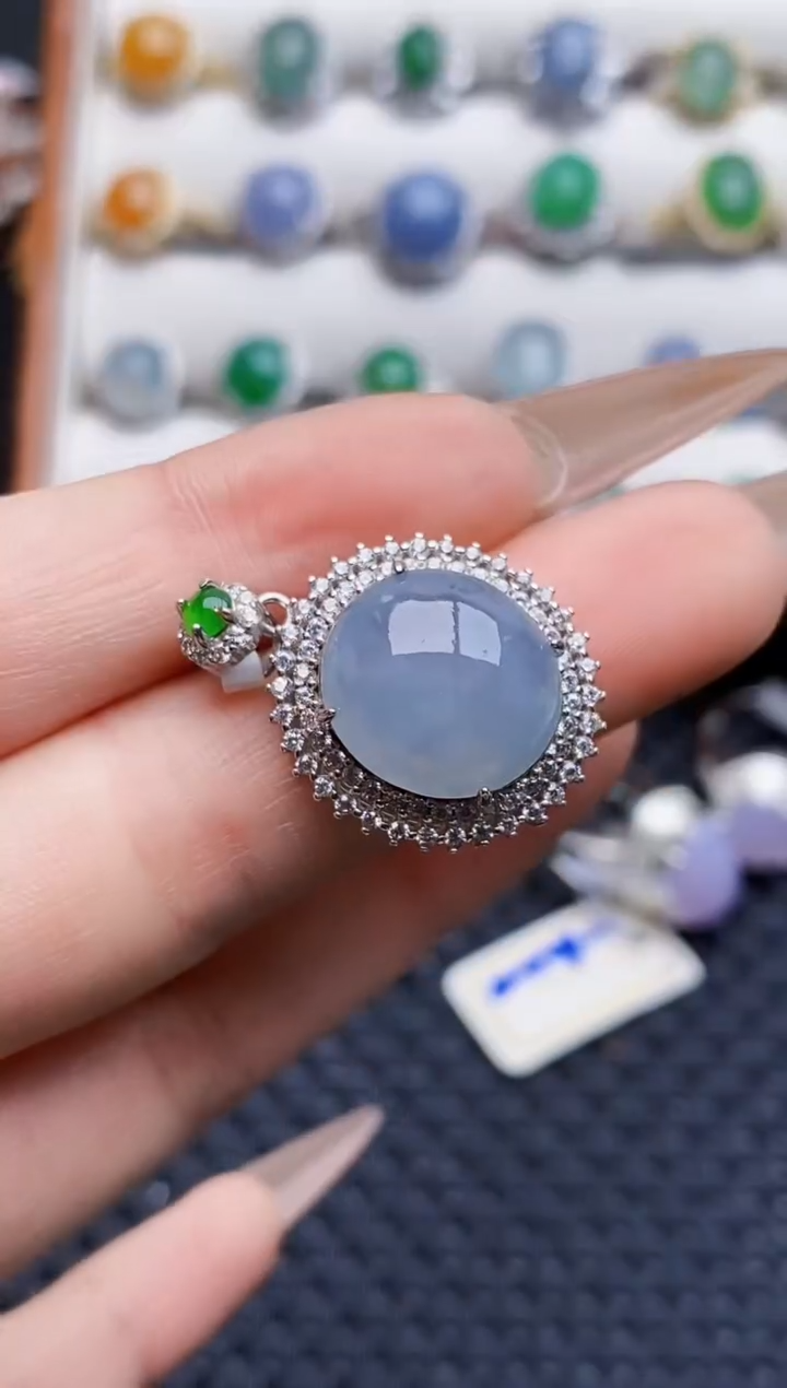 银S925镶嵌戒指翡翠6479