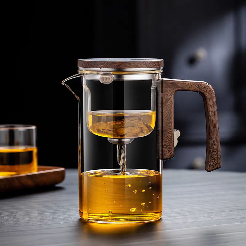 飘逸杯泡茶壶全玻璃内胆磁吸泡茶壶加厚茶水分离泡茶杯家用茶具器