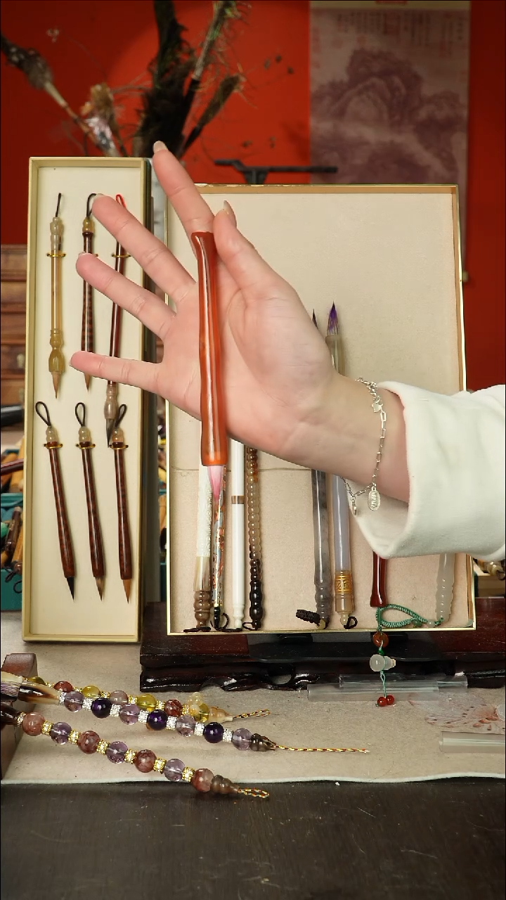 17号闪孤品高货毛笔链接 清水试笔 蘸墨不退