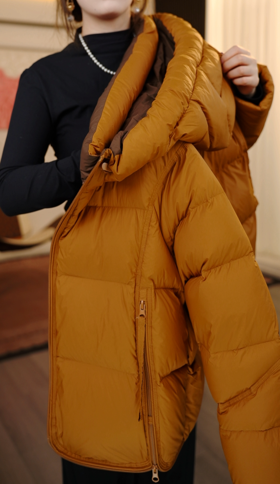 （臻选大朵鸭绒）洋气时尚保暖鸭绒连帽款羽绒服Y133