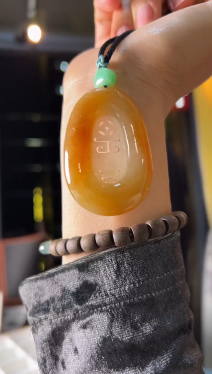 【闪购商品】翡翠裸石未镶嵌黄仿古14800+740-cy076