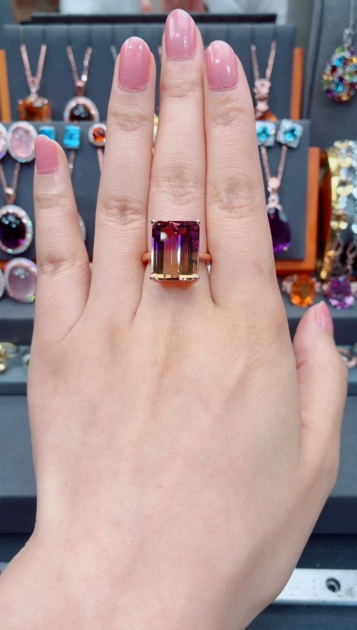 银S925镶嵌戒指水晶水晶戒指