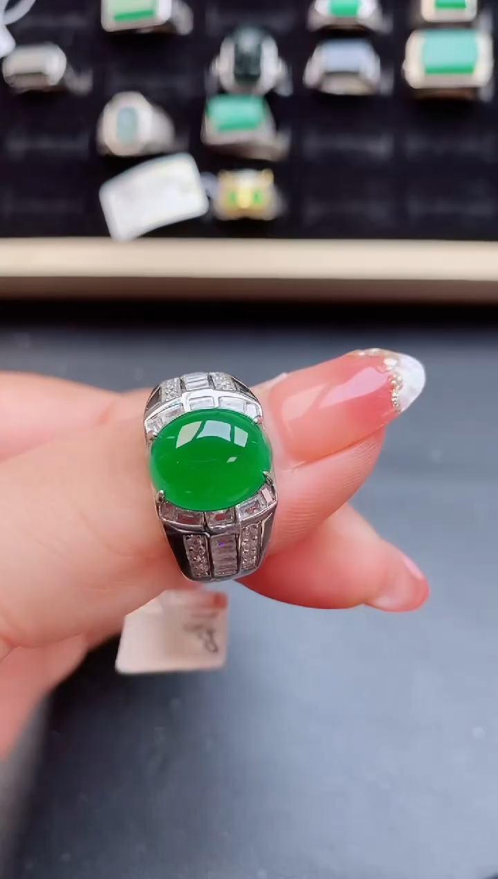 【闪购商品】翡翠戒指银S925镶嵌50800