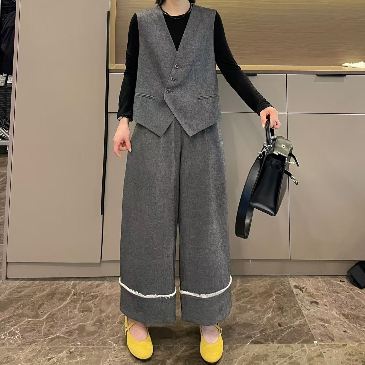 米可/MK-1911TR【马甲长裤套装】时尚休闲气质减龄春季新款两件套