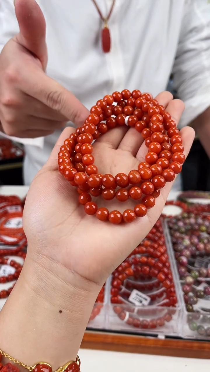 【闪购商品】南红玛瑙瓦西多圈8+未镶嵌一个/条
