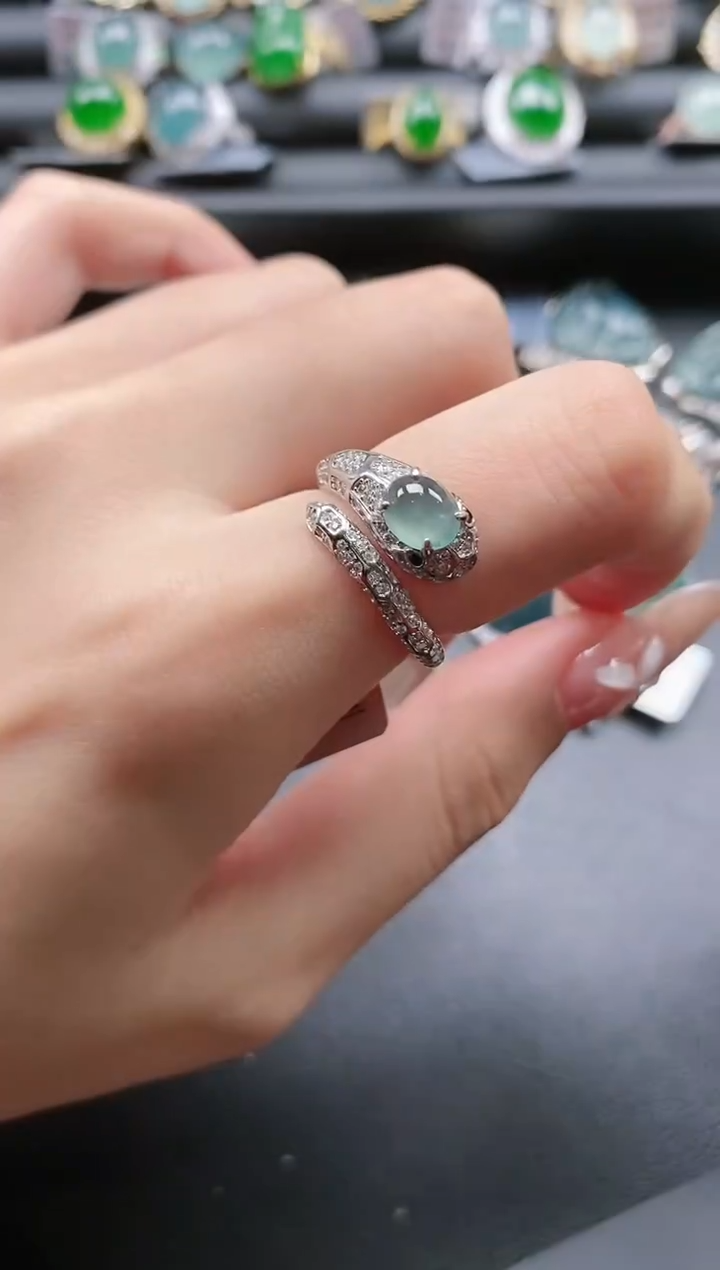 【闪购商品】翡翠戒指银S925镶嵌51151