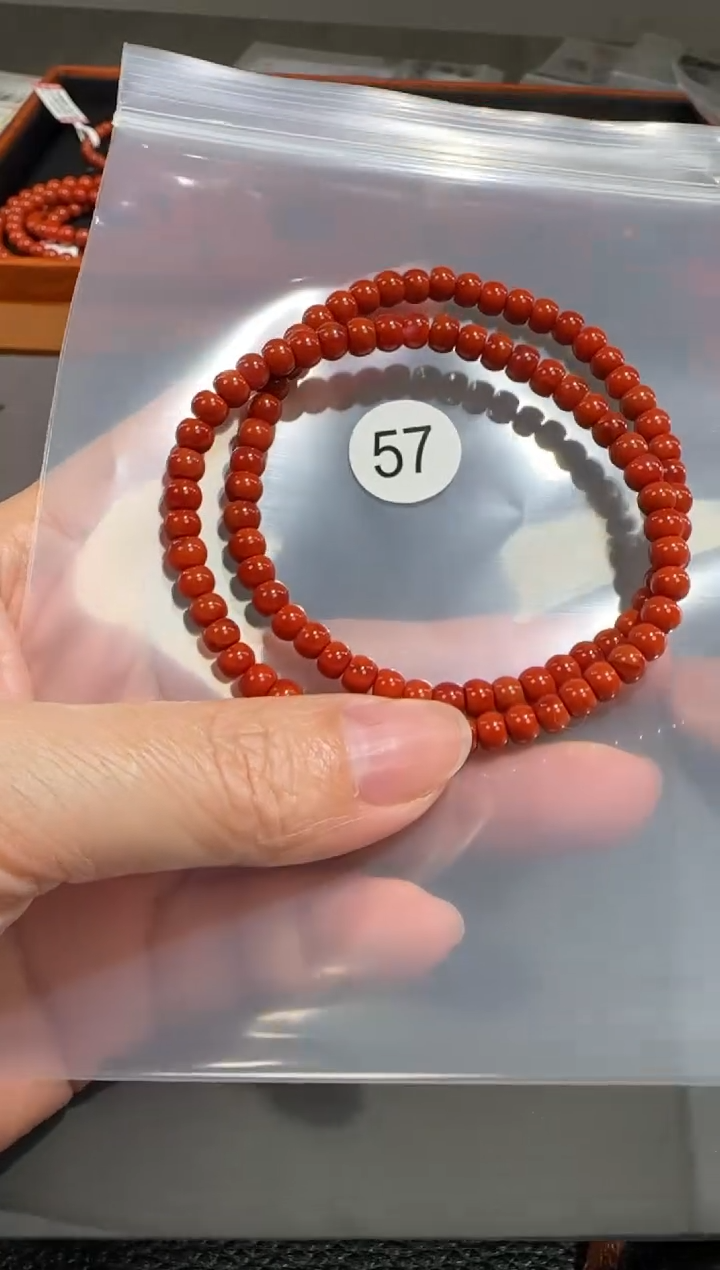 未镶嵌手串南红玛瑙安*～原矿无优化无胶裂柿子红直切单圈